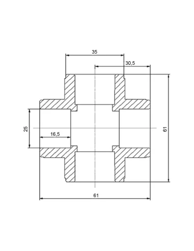 Хрестовина Blue Ocean d25, для поліпропіленових труб