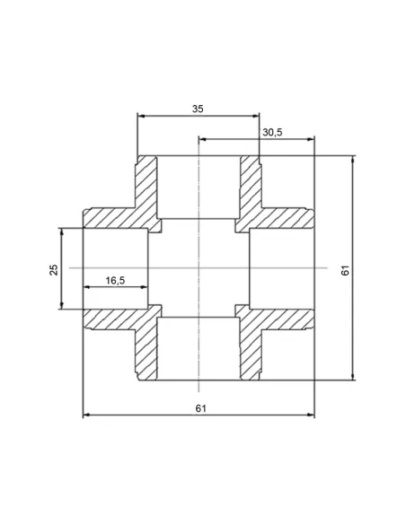 Хрестовина Blue Ocean d25, для поліпропіленових труб