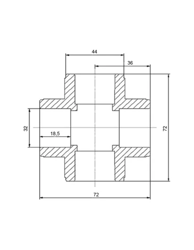 Крестовина Blue Ocean d32, для полипропиленовых труб