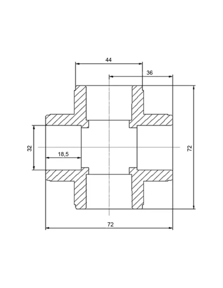Крестовина Blue Ocean d32, для полипропиленовых труб