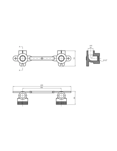 Монтажная планка ВР Blue Ocean 20х1/2, для полипропиленовых труб