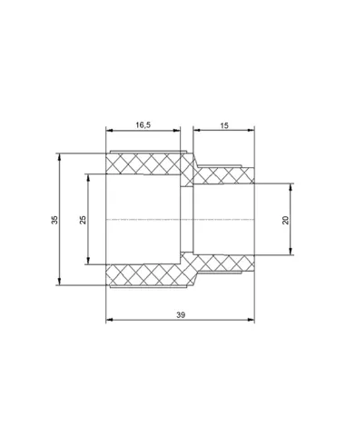 Муфта PPR Blue Ocean 25х20, для полипропиленовых труб, редукционная, белая