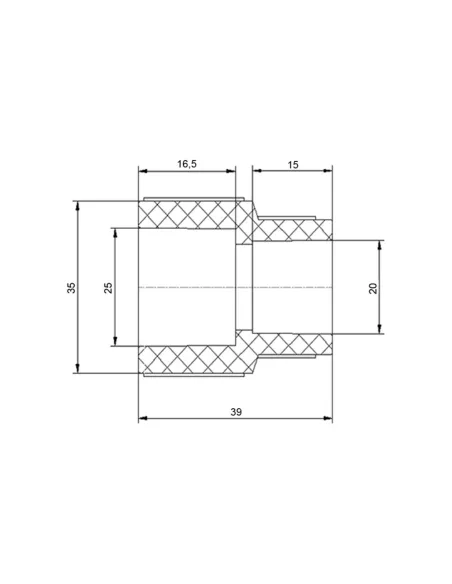 Муфта PPR Blue Ocean 25х20, для полипропиленовых труб, редукционная, белая