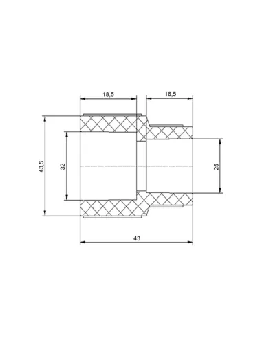 Муфта PPR Blue Ocean 32х25, для полипропиленовых труб, редукционная, белая