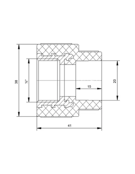 Муфта ВР Blue Ocean 20х1/2, для полипропиленовых труб