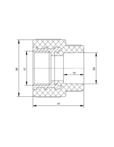Муфта ВР Blue Ocean 20х1/2, для поліпропіленових труб, біла