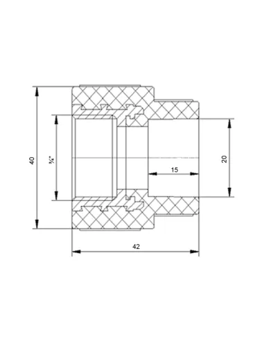 Муфта ВР Blue Ocean 20х3/4, для поліпропіленових труб