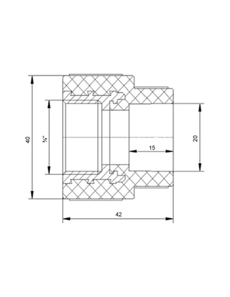 Муфта ВР Blue Ocean 20х3/4, для поліпропіленових труб
