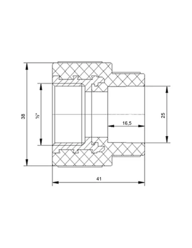 Муфта ВР Blue Ocean 25х1/2, для полипропиленовых труб