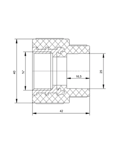Муфта ВР Blue Ocean 25х3/4, для полипропиленовых труб
