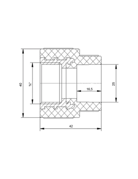 Муфта ВР Blue Ocean 25х3/4, для полипропиленовых труб, белая