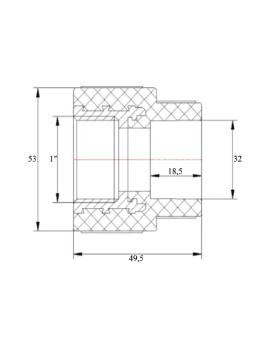 Муфта ВР Blue Ocean 32х1, для поліпропіленових труб