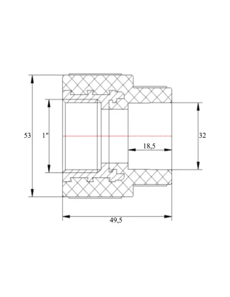 Муфта ВР Blue Ocean 32х1, для полипропиленовых труб