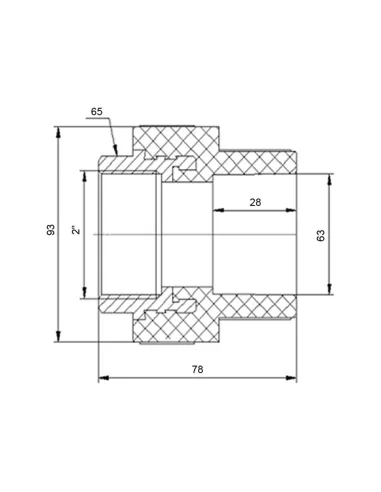 Муфта ВР Blue Ocean 63х2, для поліпропіленових труб