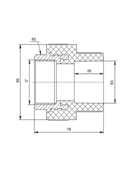 Муфта ВР Blue Ocean 63х2, для поліпропіленових труб
