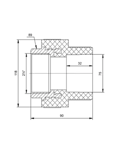 Муфта ВР Blue Ocean 75х2 1/2, для поліпропіленових труб