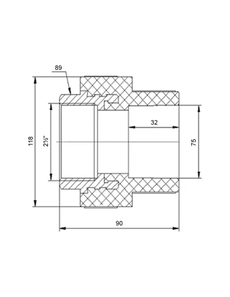 Муфта ВР Blue Ocean 75х2 1/2, для поліпропіленових труб