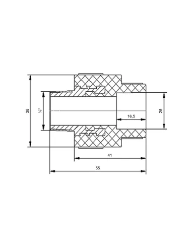 Муфта НР Blue Ocean 25х1/2, для полипропиленовых труб, белая