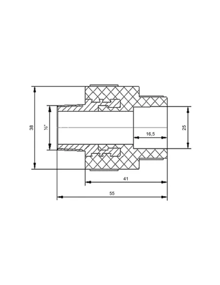 Муфта НР Blue Ocean 25х1/2, для полипропиленовых труб, белая