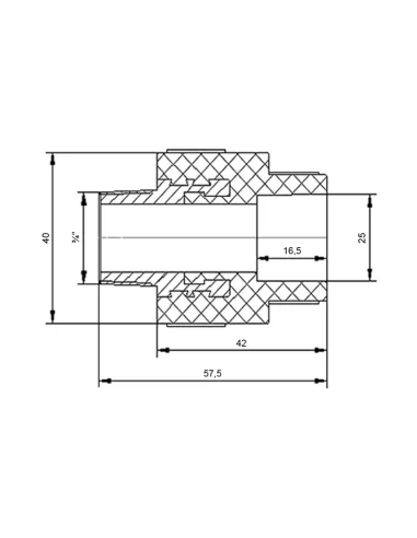 Муфта НР Blue Ocean 25х3/4, для полипропиленовых труб