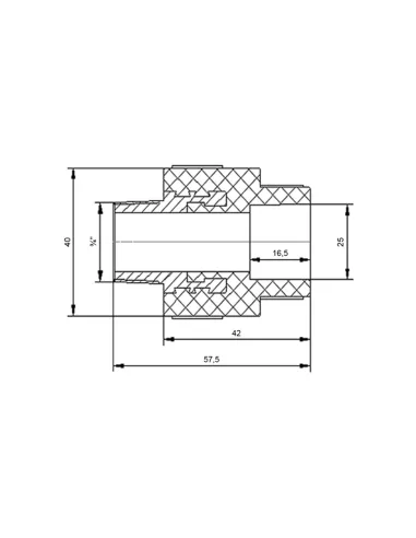 Муфта НР Blue Ocean 25х3/4, для полипропиленовых труб, белая