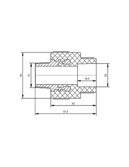 Муфта НР Blue Ocean 25х3/4, для полипропиленовых труб, белая
