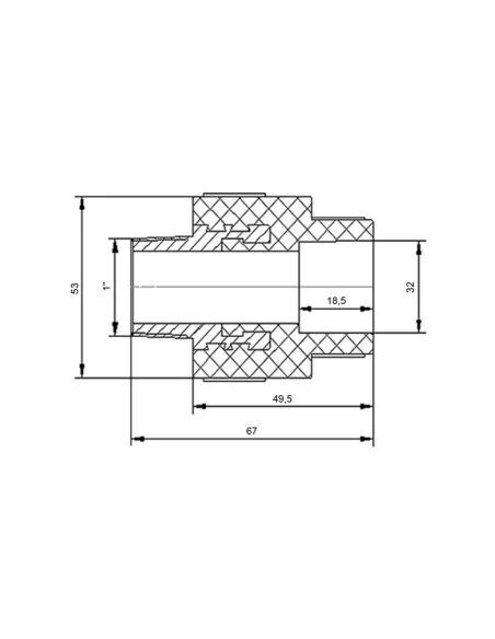 Муфта НР Blue Ocean 32х1, для поліпропіленових труб, біла