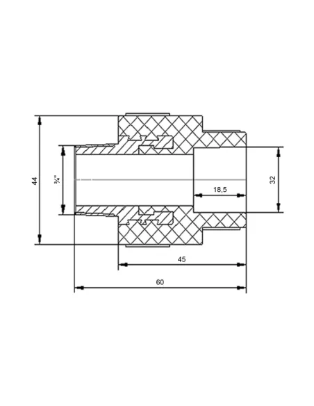 Муфта НР Blue Ocean 32х3/4, для поліпропіленових труб