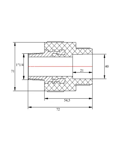 Муфта НР Blue Ocean 40х1 1/4, для полипропиленовых труб