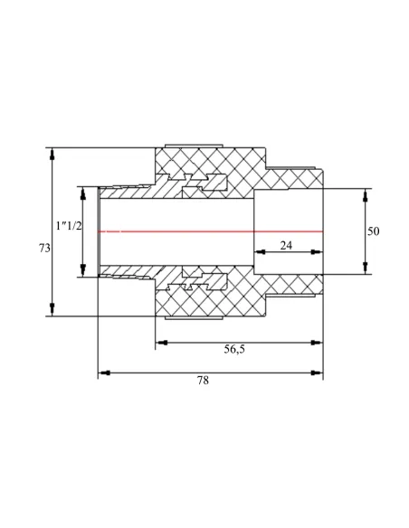 Муфта НР Blue Ocean 50х1 1/2, для полипропиленовых труб