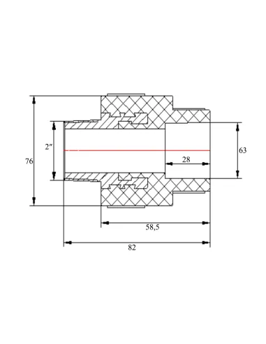 Муфта НР Blue Ocean 63х2, для полипропиленовых труб