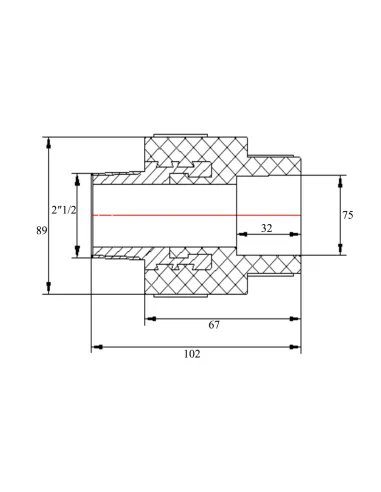 Муфта НР Blue Ocean 75х2 1/2, для поліпропіленових труб