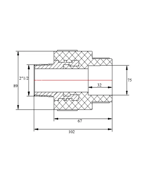 Муфта НР Blue Ocean 75х2 1/2, для поліпропіленових труб