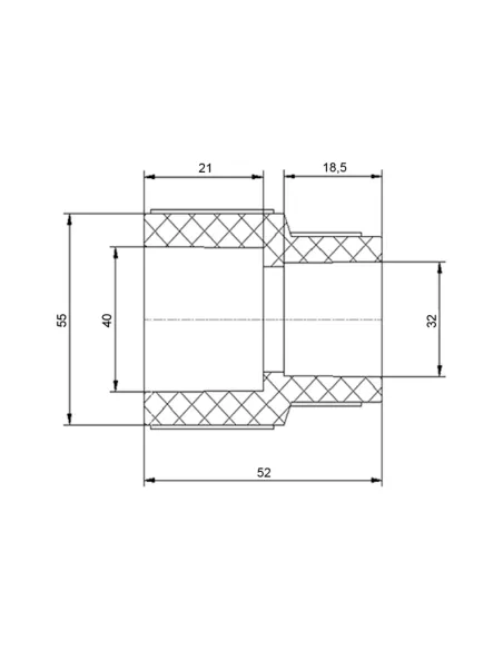 Муфта редукционная Blue Ocean 40х32, для полипропиленовых труб, переходная