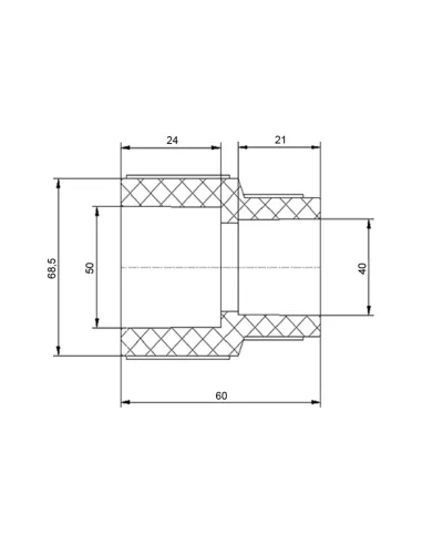 Муфта редукционная Blue Ocean 50х40, для полипропиленовых труб, переходная