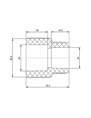 Муфта редукционная Blue Ocean 63х25, для полипропиленовых труб, переходная