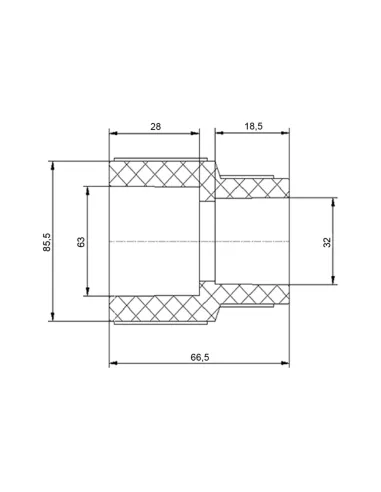 Муфта редукційна Blue Ocean 63х32, для поліпропіленових труб, перехідна