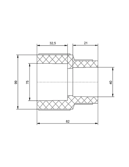 Муфта редукційна Blue Ocean 75х40, для поліпропіленових труб, перехідна