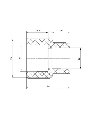 Муфта редукційна Blue Ocean 75х63, для поліпропіленових труб, перехідна