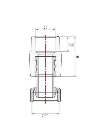 Муфта з накидною гайкою Blue Ocean 20х3/4 ВР для поліпропіленових труб під євроконус