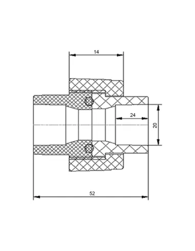 Муфта універсальна Blue Ocean d20, для поліпропіленових труб