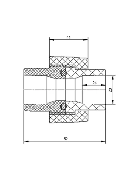Муфта универсальная Blue Ocean d20, для полипропиленовых труб