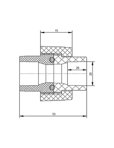 Муфта універсальна Blue Ocean d25 для поліпропіленових труб