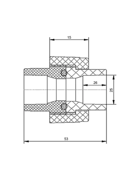 Муфта універсальна Blue Ocean d25 для поліпропіленових труб