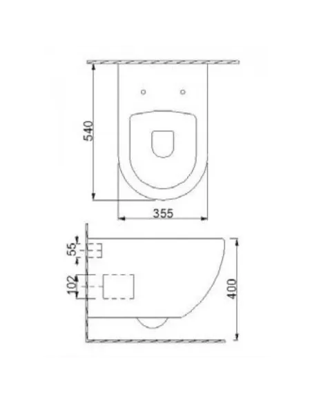 Чаша подвесного унитаза Newarc Modern 3825, подвесная, сиденье дюропласт - 2