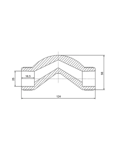 Обвод короткий Blue Ocean d25, для полипропиленовых труб
