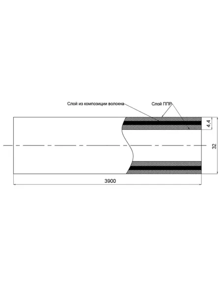 Поліпропіленова труба Blue Ocean FIBER-G 32х4,4, армована скловолокном