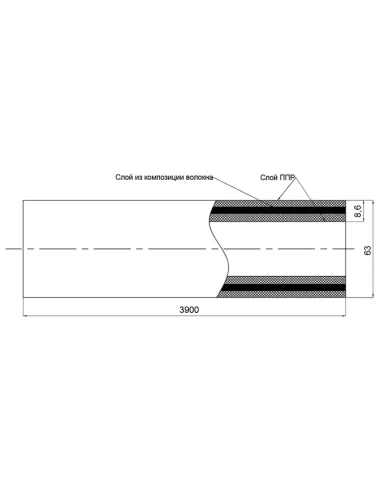 Поліпропіленова труба Blue Ocean FIBER-G 63х8, 6, армована скловолокном