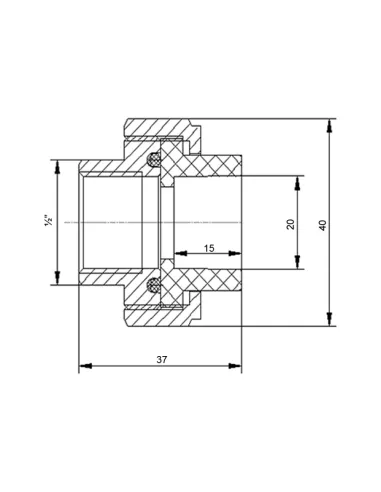 Сгон-американка Blue Ocean 20х1/2 ВР, латунная головка, для полипропиленовых труб