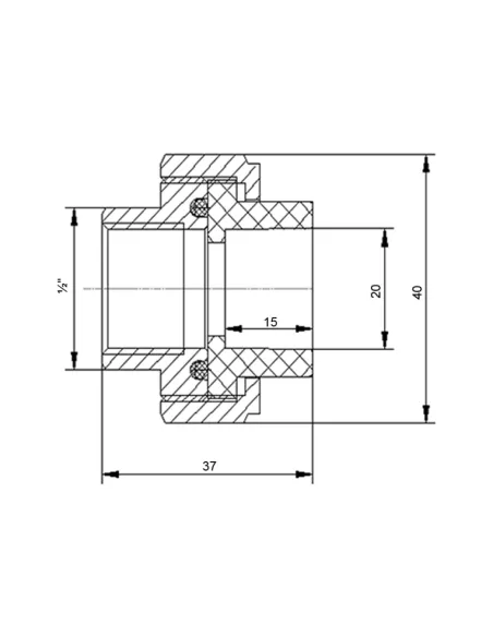 Згін-американка Blue Ocean 20х1/2 ВР, латунна головка, для поліпропіленових труб